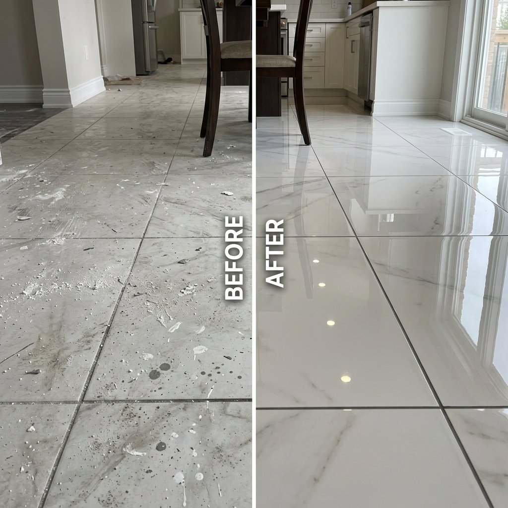 Antes e Depois - Limpeza e Recuperação de Pisos
