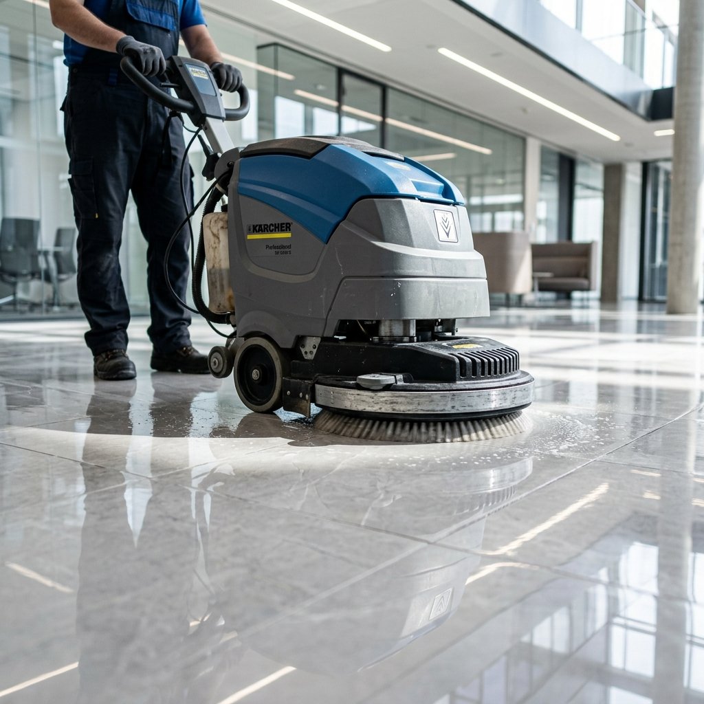 Polimento e limpeza de piso técnica